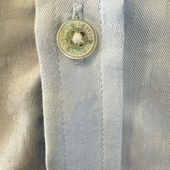 Ted Baker London Archive Men’s Shirt Sz 17 Button Front Blue Floral Long Sleeve - Picture 7 of 12